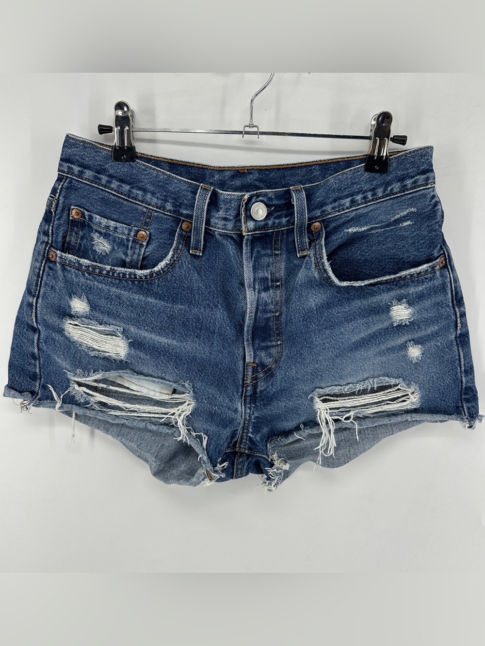 Levi’s 501 Distressed High Waisted Denim Short